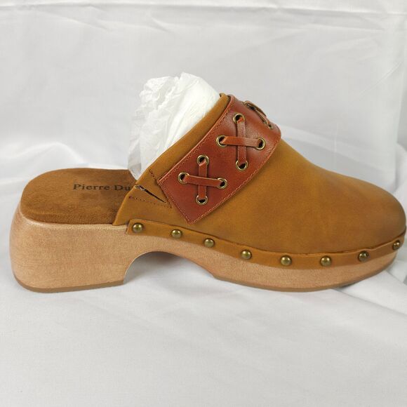 NIB Pierre Dumas Womens 7.5 M Tan Jeda-3 Closed Toe Slide On Clogs - Picture 6 of 10